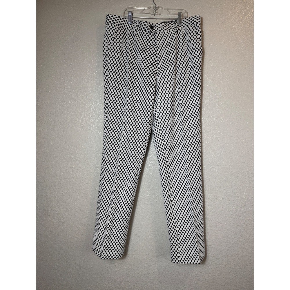 Angelino Men's Western Style Pants 34 100% Cotton Diamond White Black Geometric
